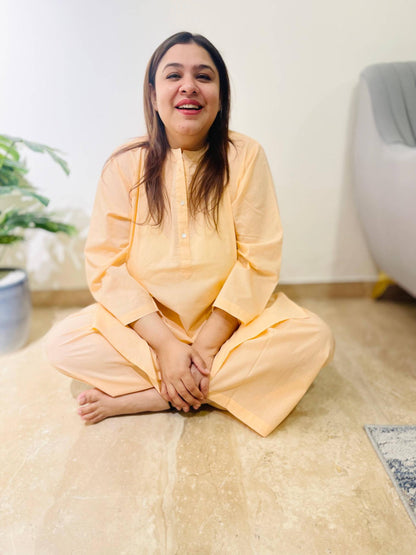 Peach Orange Kurta Pajama