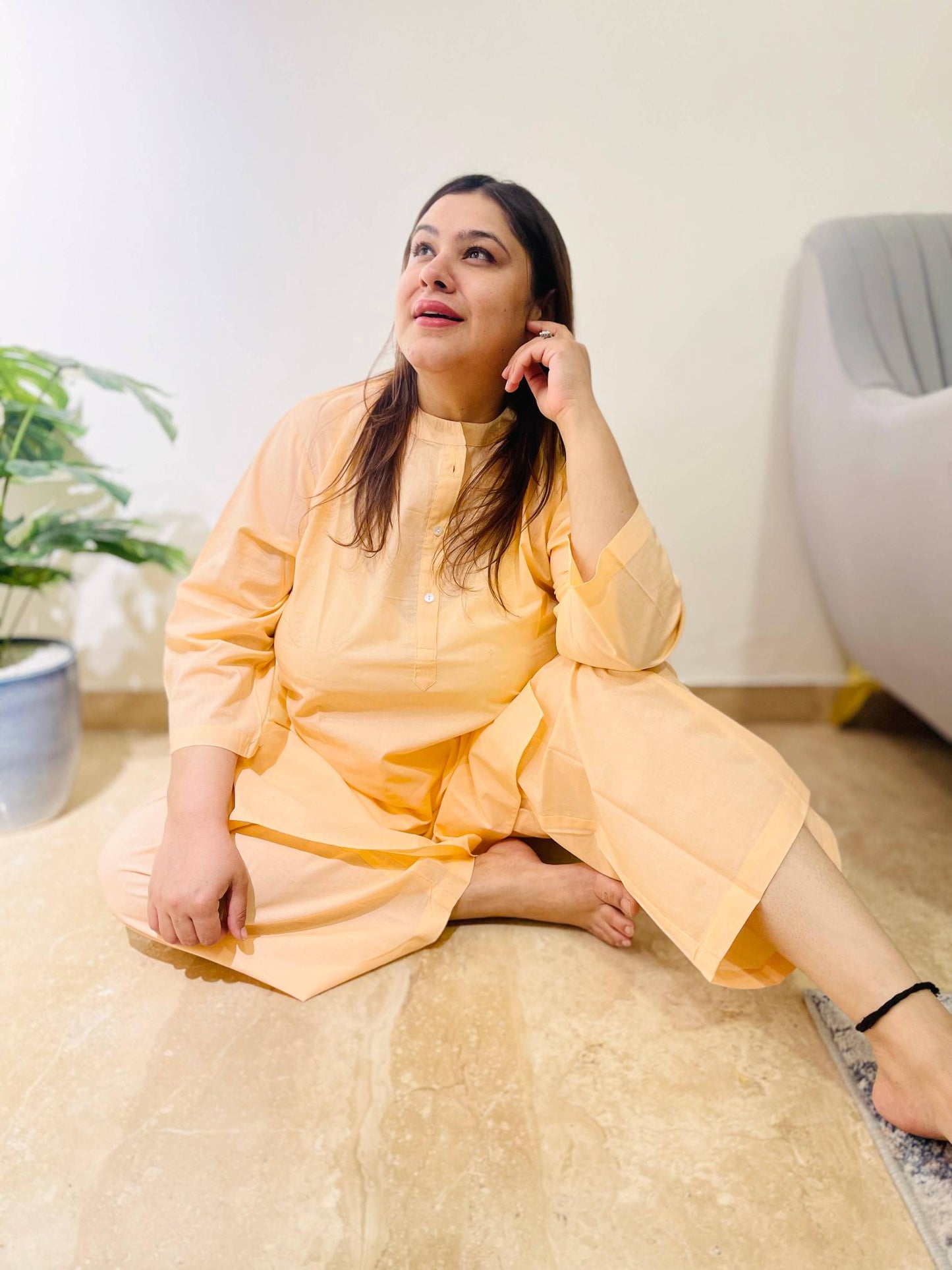 Peach Orange Kurta Pajama