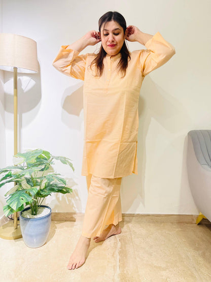 Peach Orange Kurta Pajama