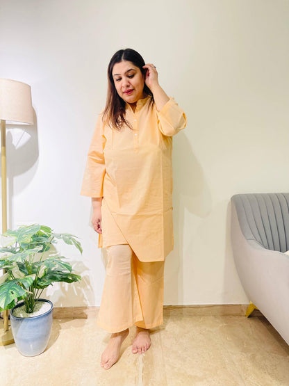 Peach Orange Kurta Pajama