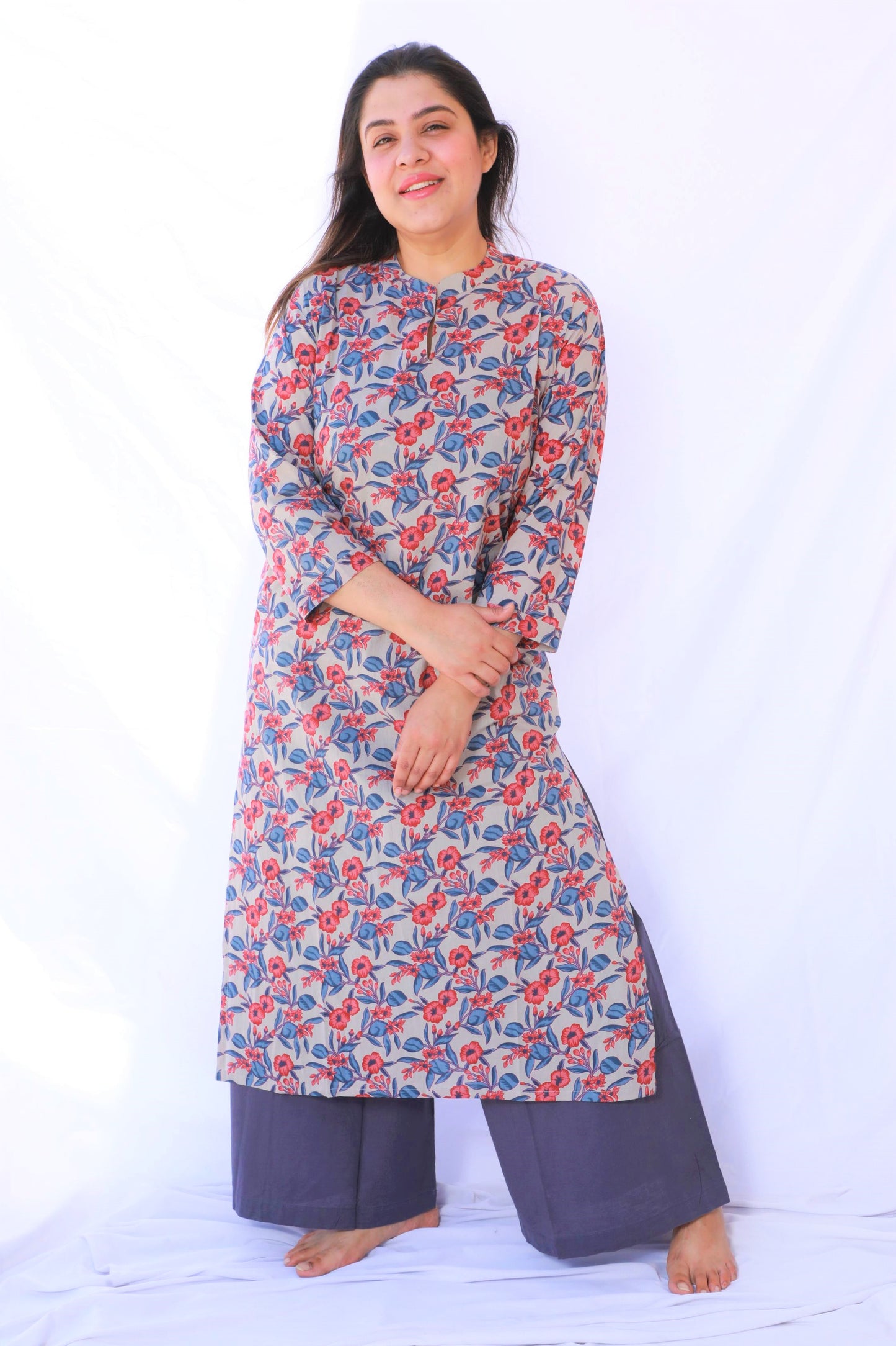 Porpoise Grey Regular Kurta