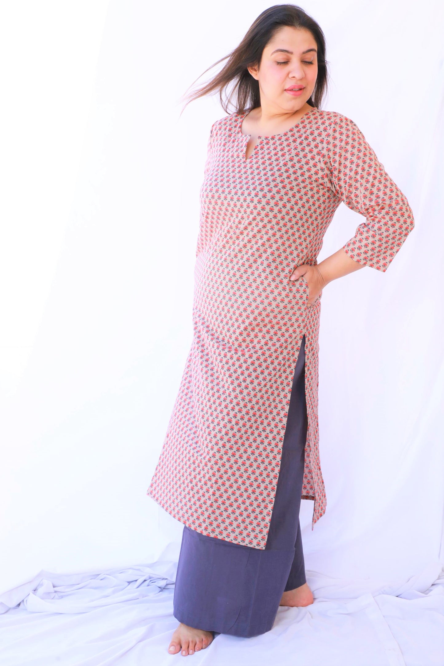 Fawn Regular Kurta