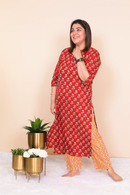 Crimson Kurta Pajama Set