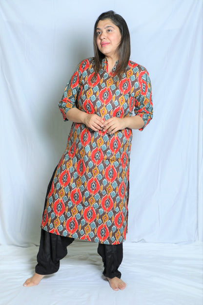 Ikkat Print Regular Kurta