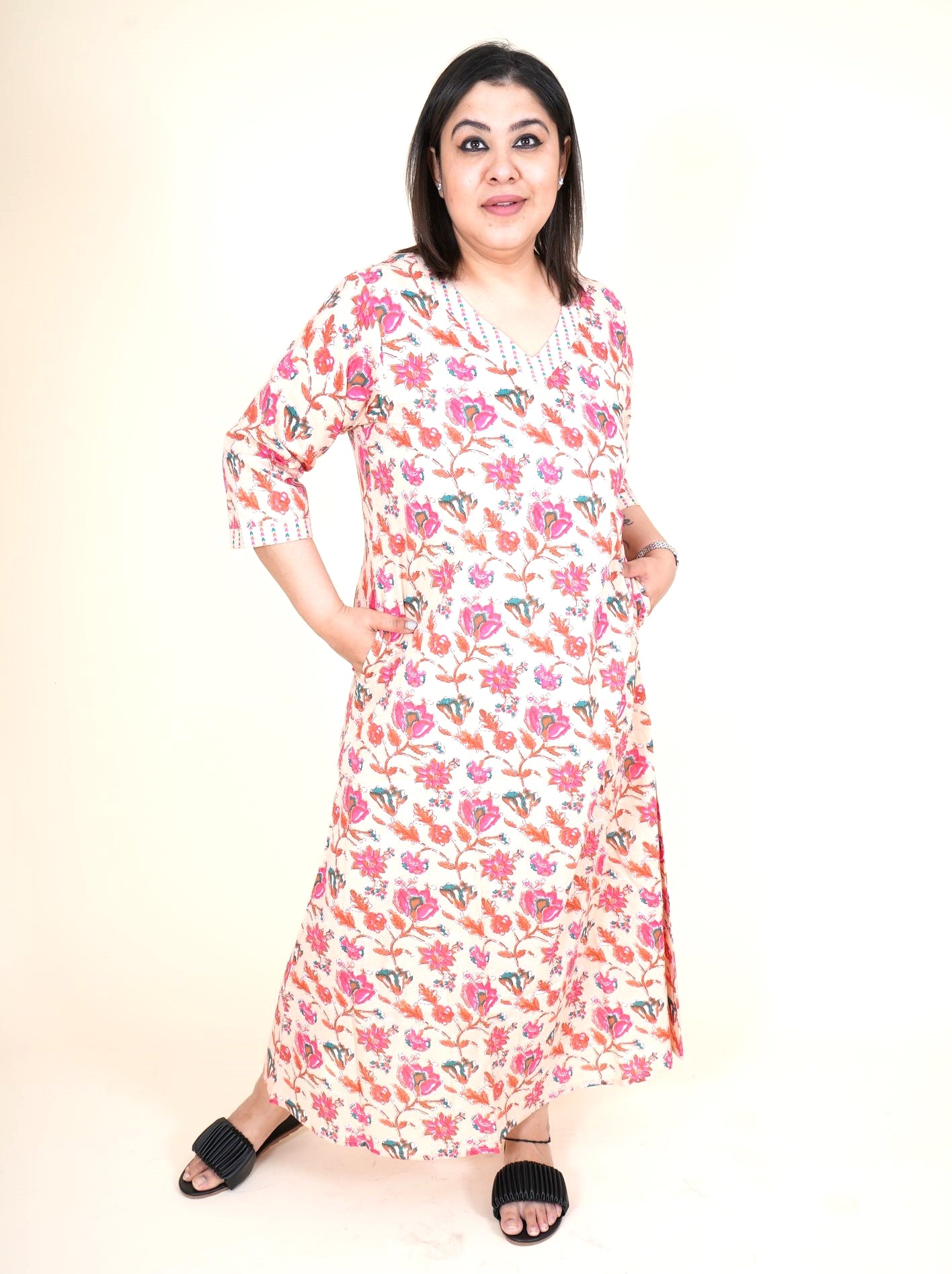 Glorious Floral Long Nighty