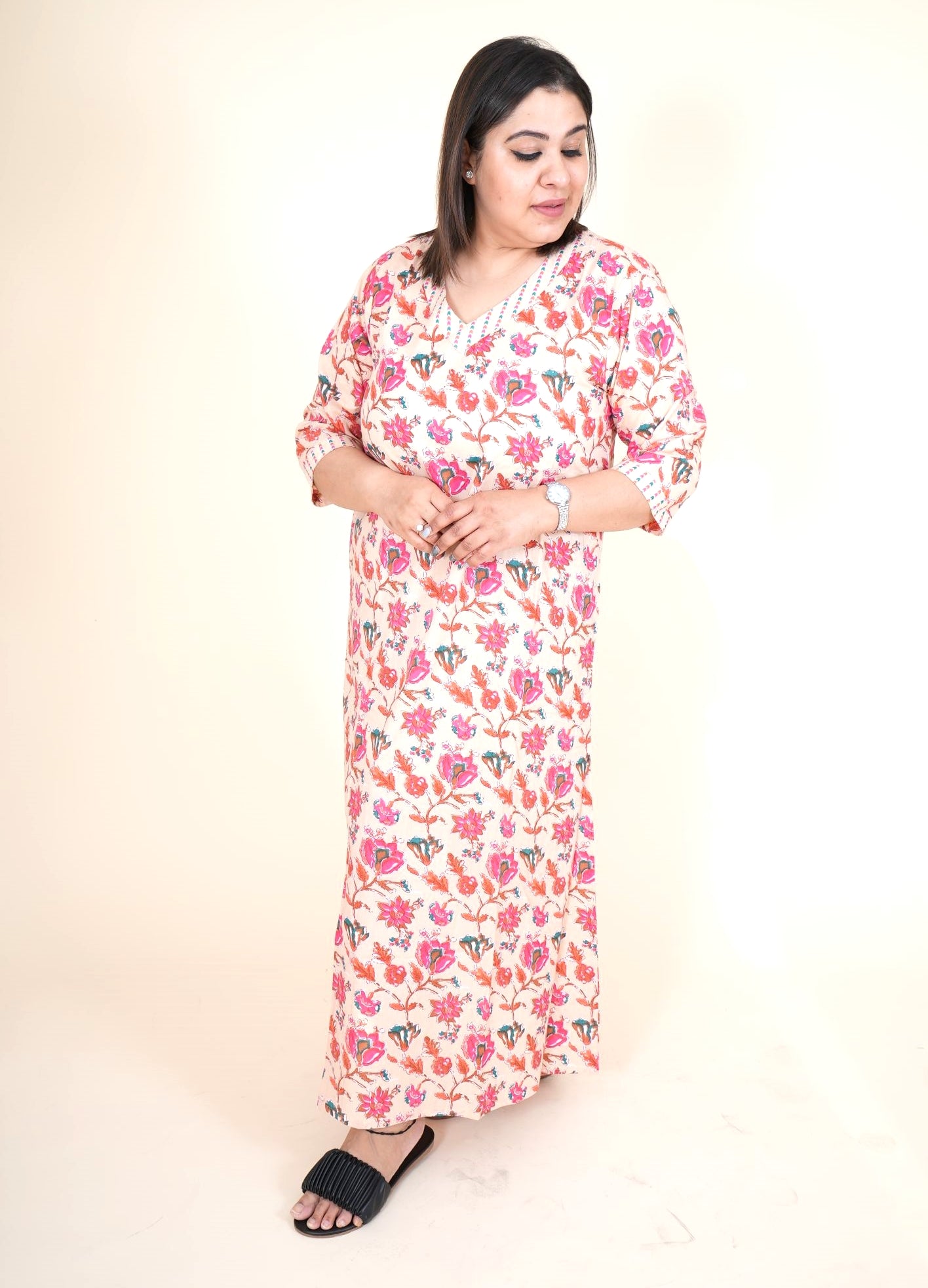 Glorious Floral Long Nighty