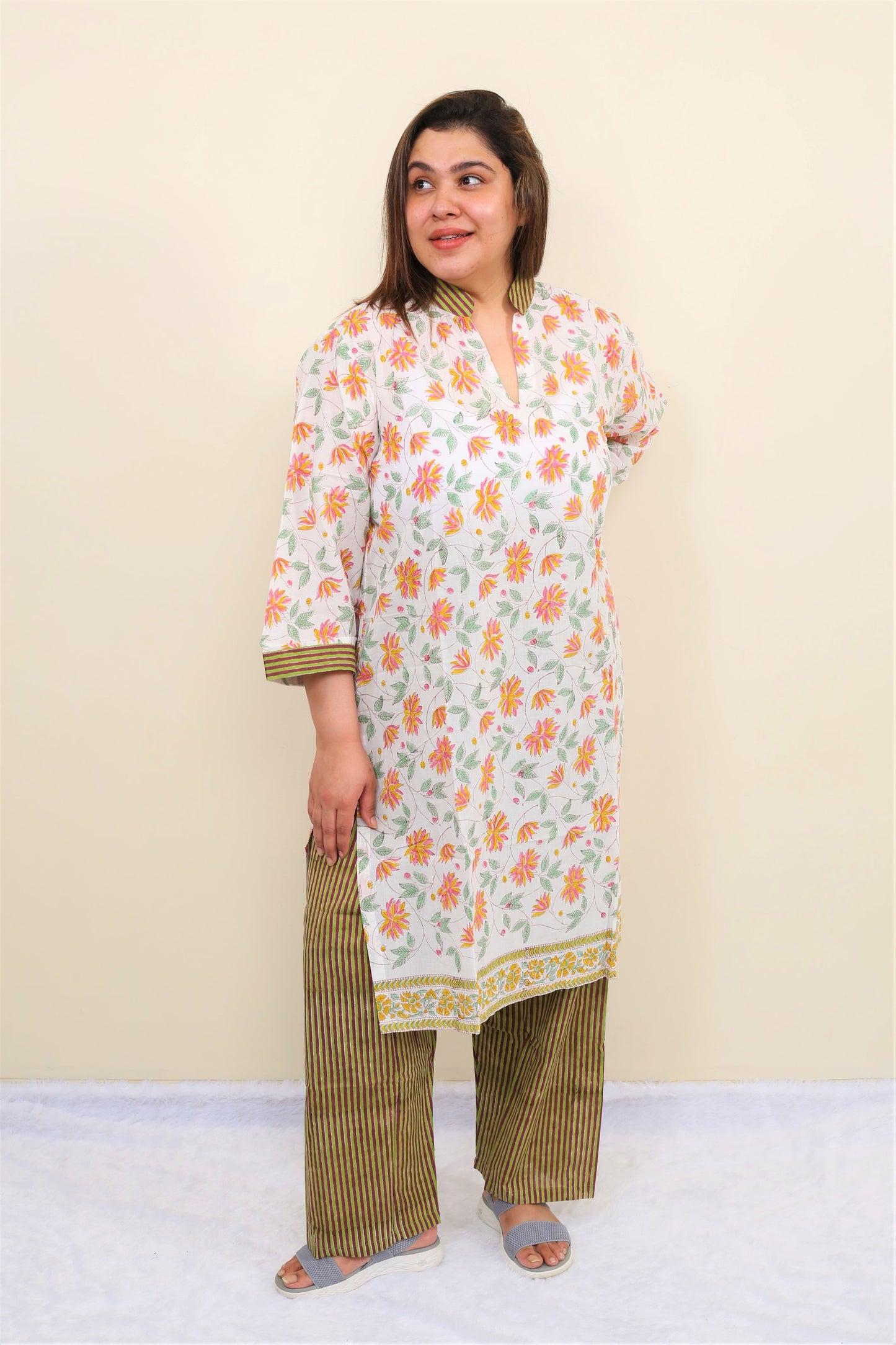 Apricot Kurta Pajama Set