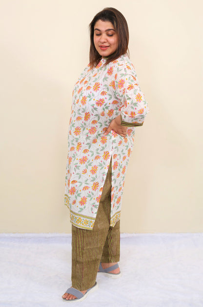 Apricot Kurta Pajama Set